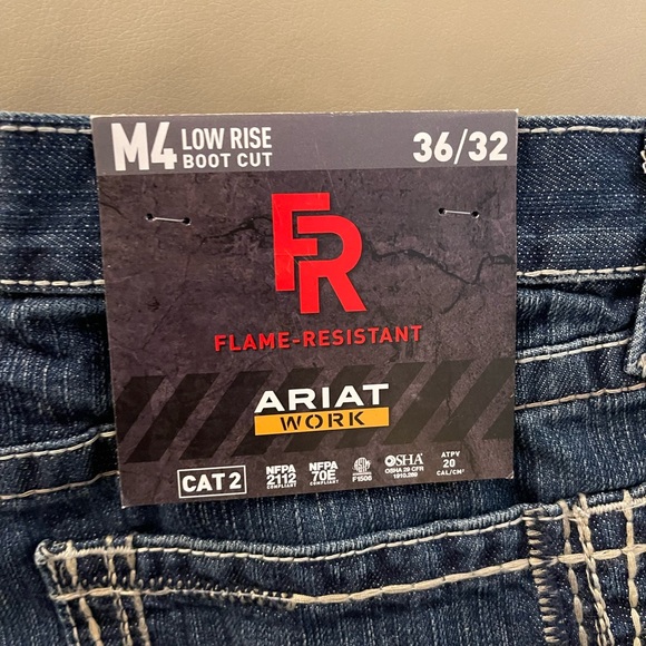 Ariat Flame-Resistant Denim Jeans with Contrast Stitching - Picture 2 of 3